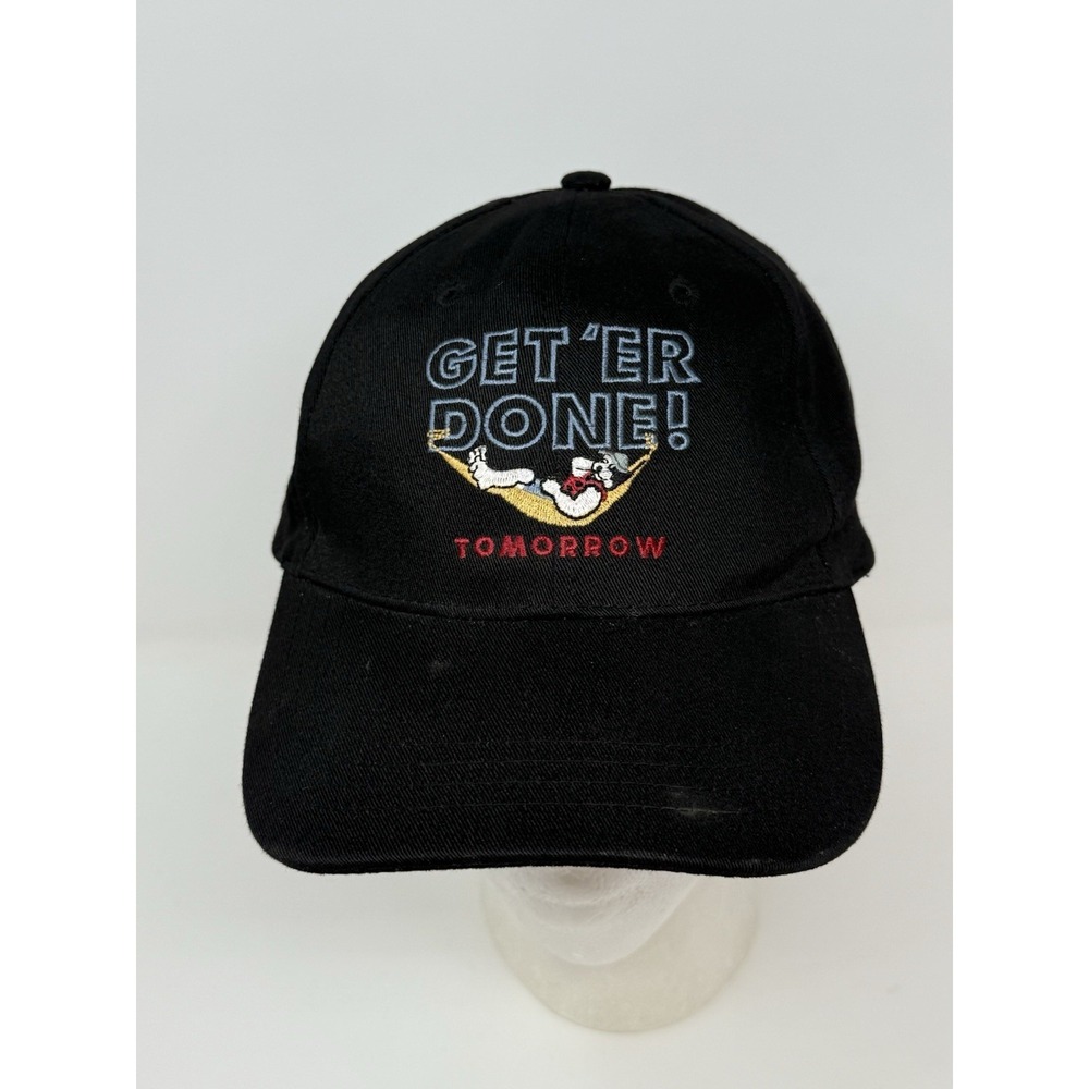 Big Dogs Get'Er Done Tomorrow Adjustable‎ Strap Back Hat Cap Black OSFM